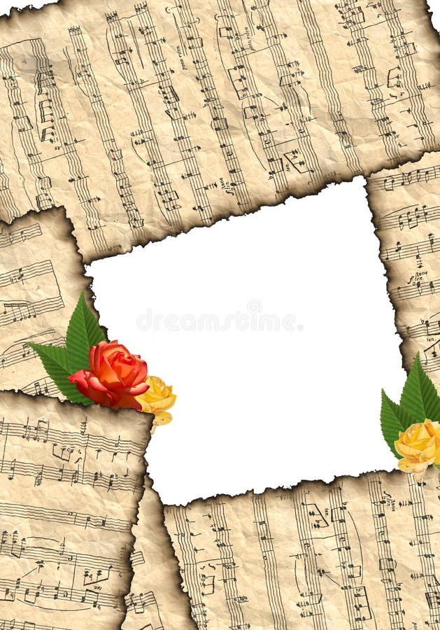 Background image with musical notes.