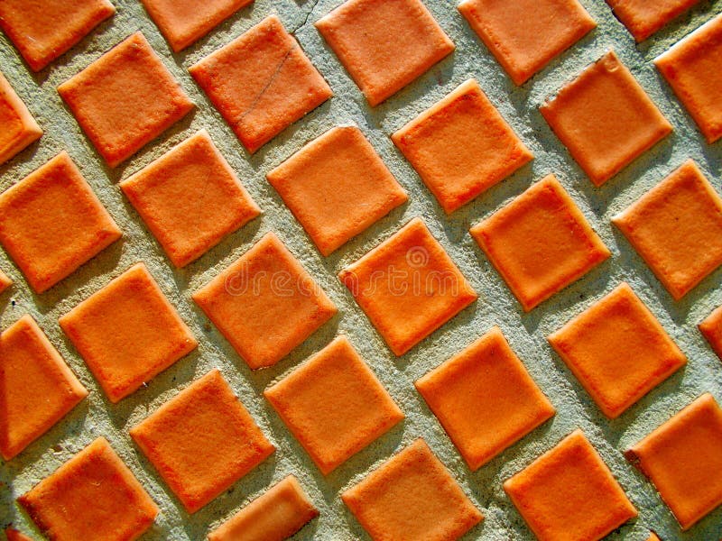 Decorative Ceramic Tiles on the Wall of the Building Stock Image