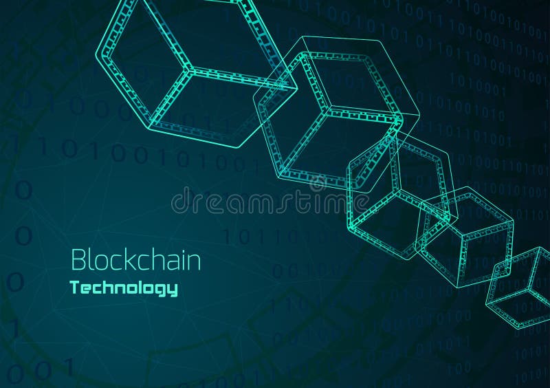 Futuristic Digital Background, Blockchain Fintech Technology Stock ...