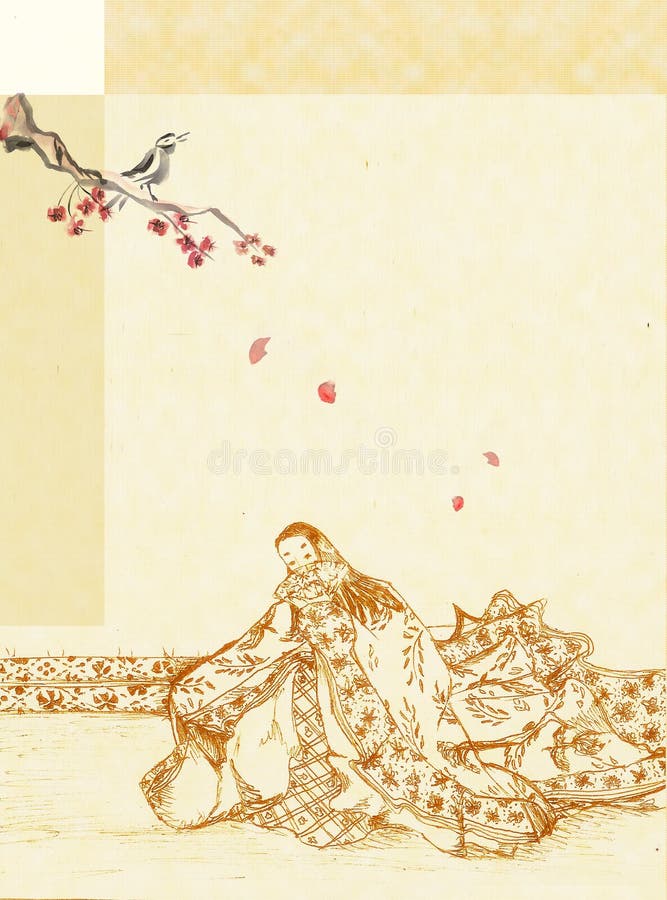 Background with Japanese lady