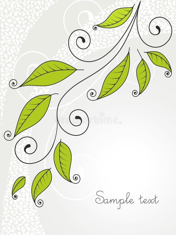 Background with leaves and curls.