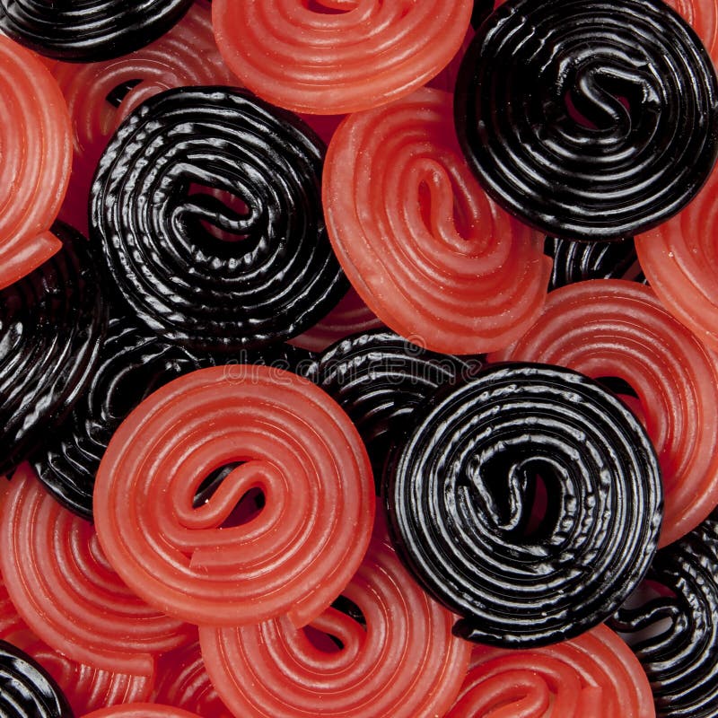 Red and Black Licorice Wheels Stock Photo Image of goodie, colorful