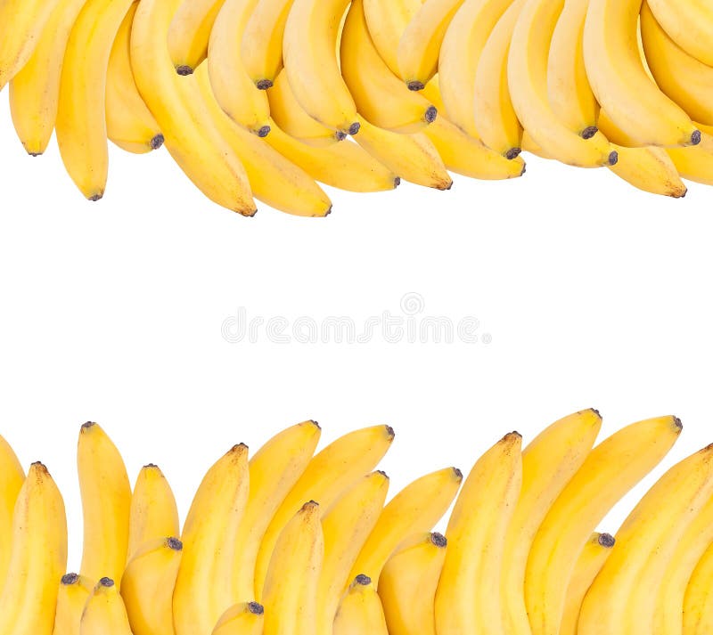 Background Made of Ripe Bananas Isolated on White Stock Image - Image ...