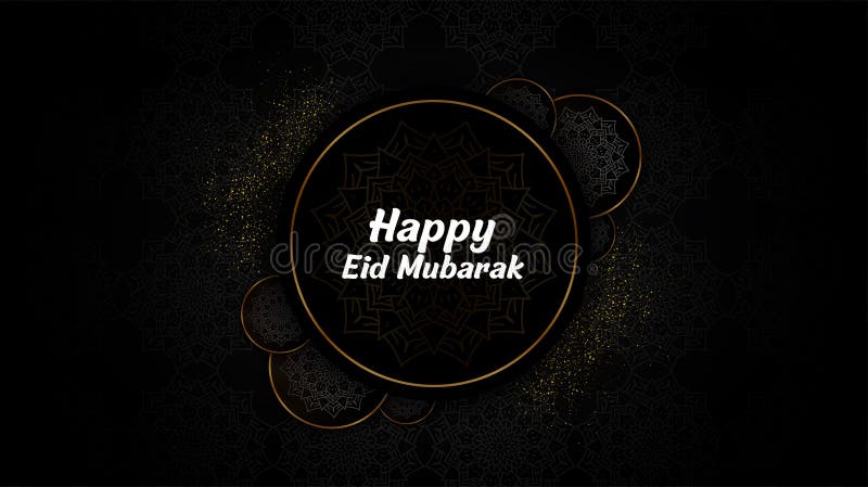 Eid Mubarak Black and Golden Background Decorative Greeting Card Vector   Art Muslim Holy Day Postcard Design Stock Vector -  Illustration of invitation, label: 181731010