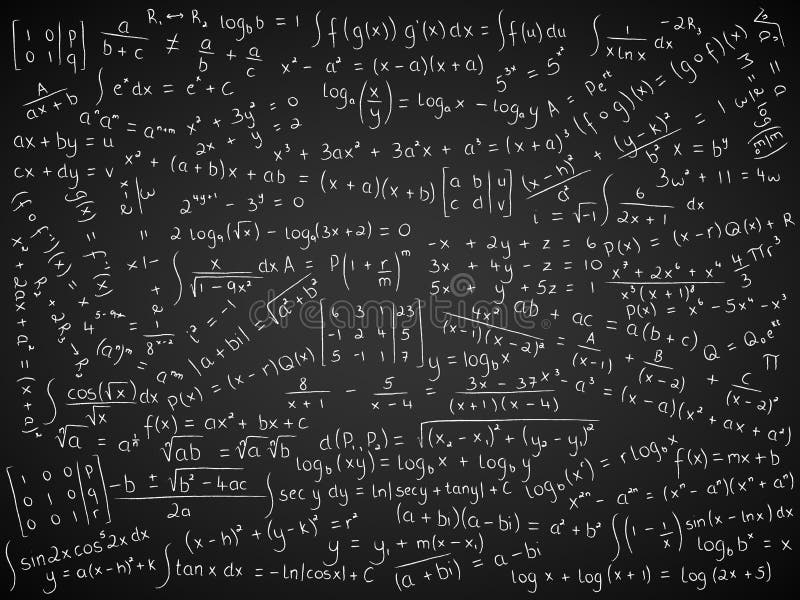 Background of mathematical formulae on black background