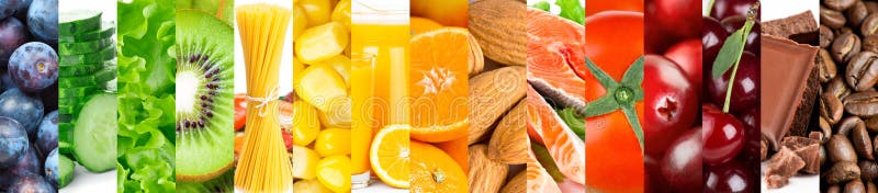 Background of mixed fresh color ripe food stock image