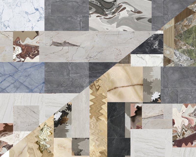 Beautiful patchwork pattern. Mixed of stones,concrete and marbles with floral geometric decoration. Wallpaper,textile or digital use. Geometric pattern use stock images, royalty-free photos and pictures