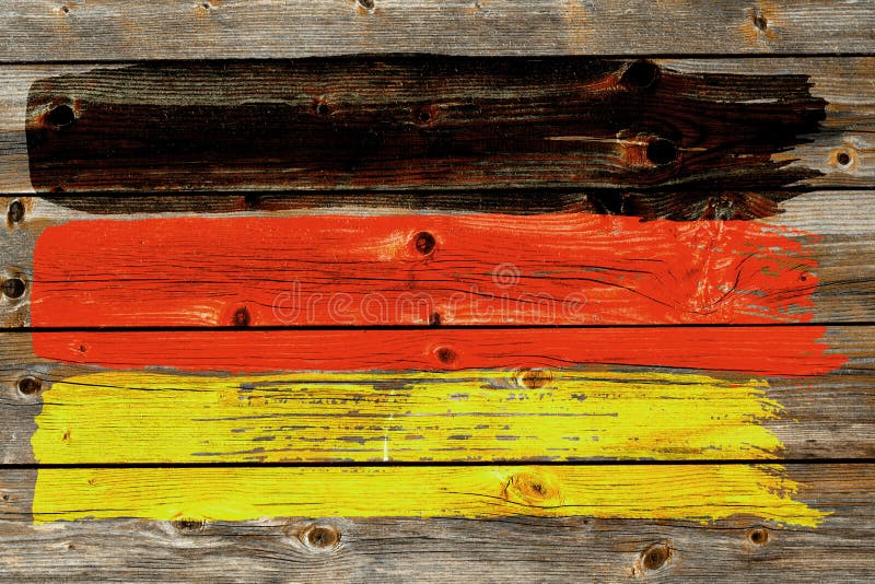 Background from old German flag in grunge style stock image