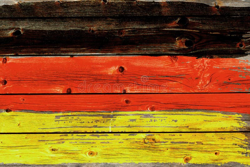 Background from old German flag in grunge style stock image