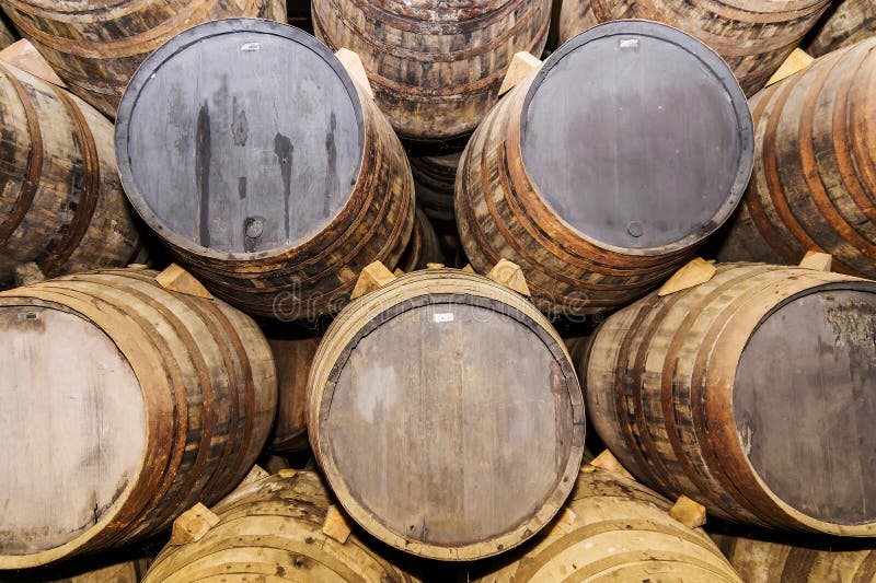 Background of Old Oak Barrels Stock Photo - Image of container, madeira
