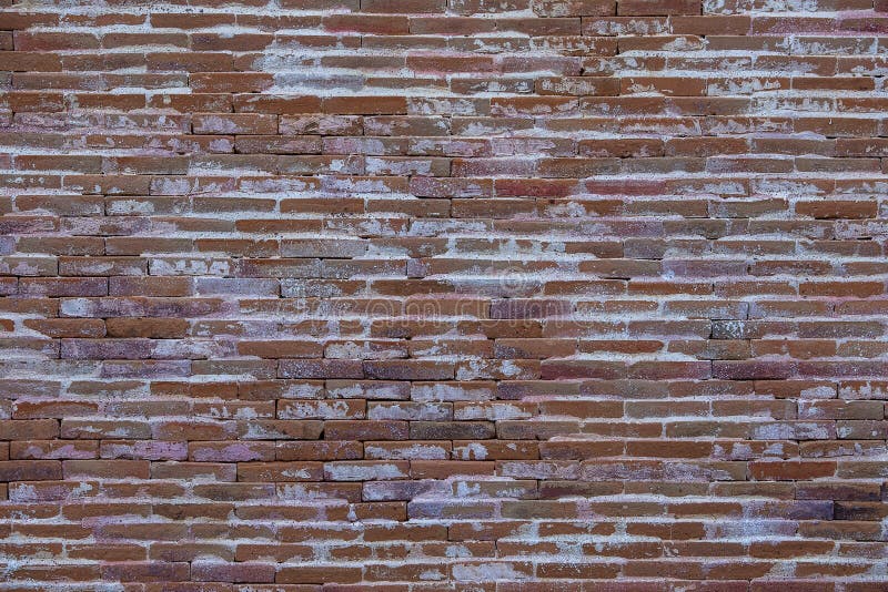 Background of Old Vintage Brick Wall Texture, Closeup Stock Photo