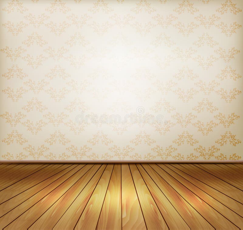 Background with Old Wall and a Wooden Floor. Stock Vector ...