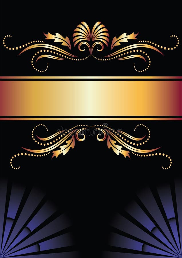 Background with ornament and golden ribbon for various design. Background with ornament and golden ribbon for various design