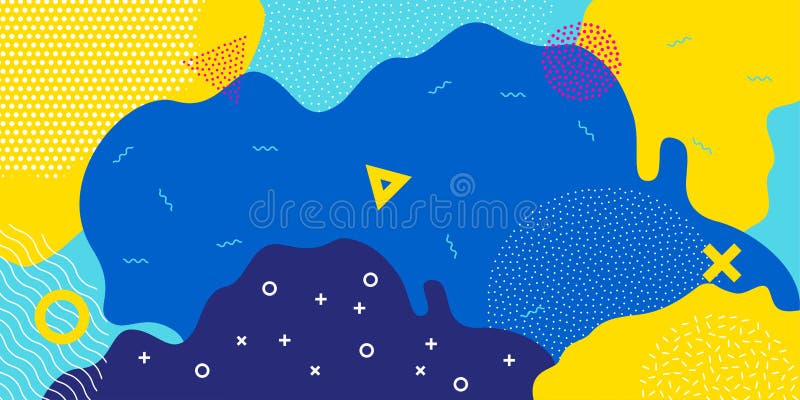 Background pattern, abstract Memphis color splash, vector paint mural or kid playground playroom wallpaper