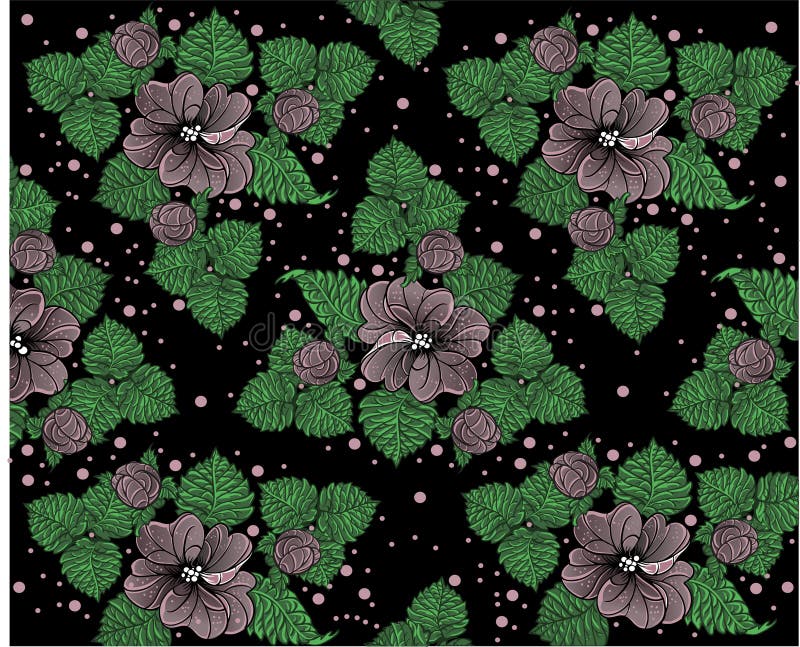 Background Pattern from Violet Flowers Stock Illustration