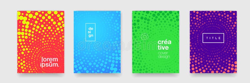 Background patterns, abstract modern color design elements. Vector cool color gradient, flat geometric halftone cover posters royalty free illustration