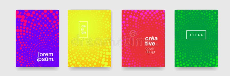 Background patterns, abstract modern color design elements. Vector flat geometric circle dots shape graphic, cool halftone color royalty free illustration