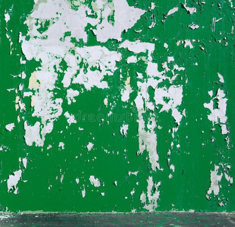 Background Peeled Green Paint on the Wall. Stock Photo Image of green