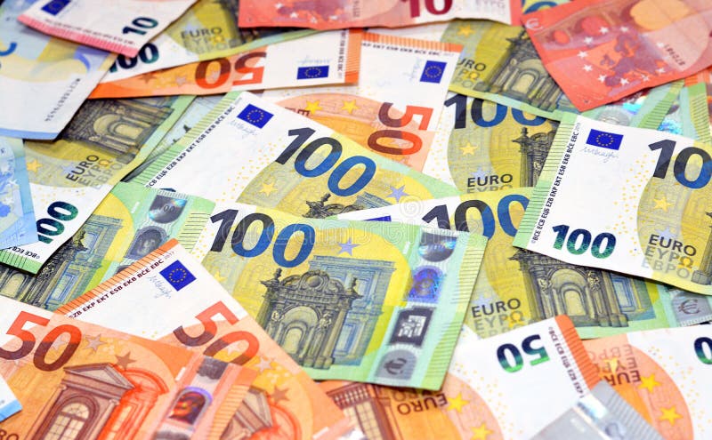 Obverse Side of â‚¬10 Ten Euro Bill Banknote, the Currency of the