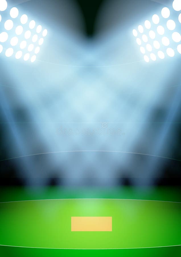 Background for Posters Night Cricket Stadium in the Spotlight. Vector Stock  Vector - Illustration of glowing, green: 71702907