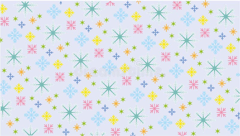 In background are presented many of snow crystals of different s stock illustration