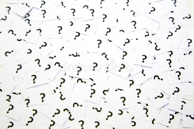 A background of question mark signs stock photography
