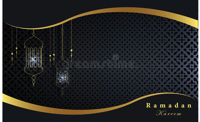 Background Ramadan Kareem with Lantern Light and Dark Particle Shape.  Vector Illustration Ramadan Mubarak Background Stock Vector - Illustration  of futuristic, hari: 177545824