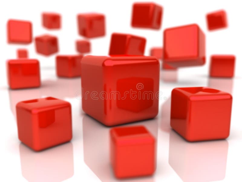 Background with red cubes