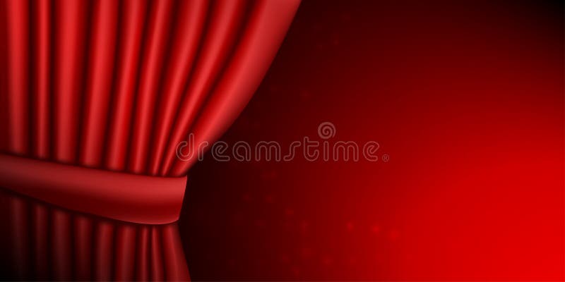 Red Curtain for Theatrical Stage Stock Vector - Illustration of drapery,  silk: 172482467