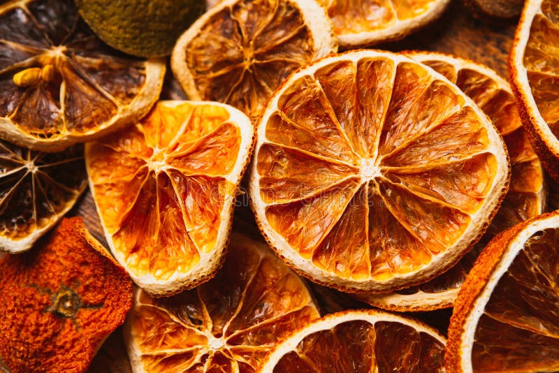 Background of Rings Dried Orange and Lemon Stock Image Image of