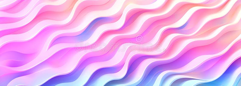 Pink and blue rippled colored waves - GenerativeAI stock illustration