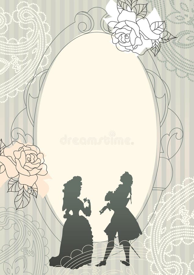 Background with rococo silhouettes