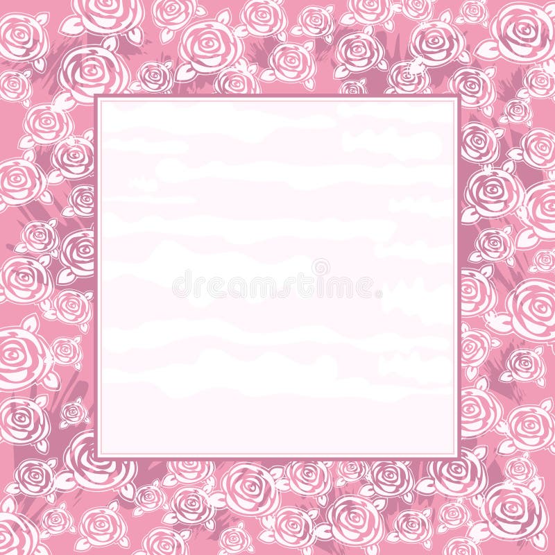 Vintage Frame with Pink and White Roses. Stock Vector Illustration of oval, plant 32995419