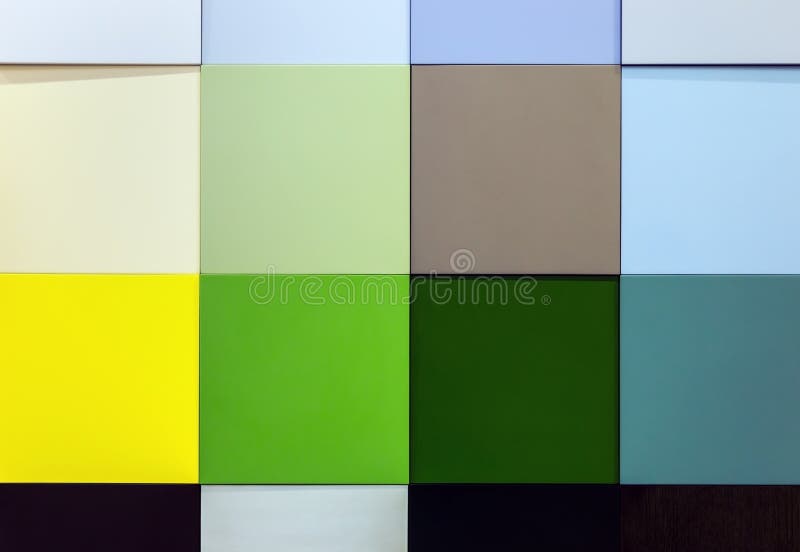 Background of samples of different colors of plastic or melamine panels