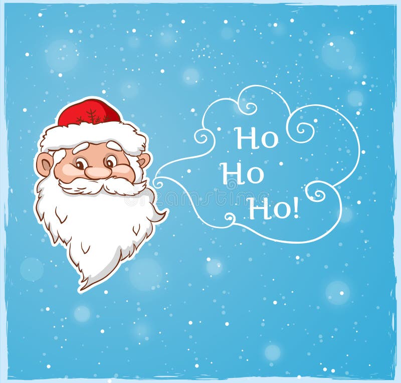 Background with Santa Claus Stock Vector - Illustration of blue, drawn