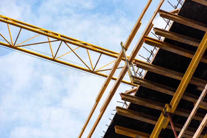 Yellow scaffolding stock image. Image of construction 31301429