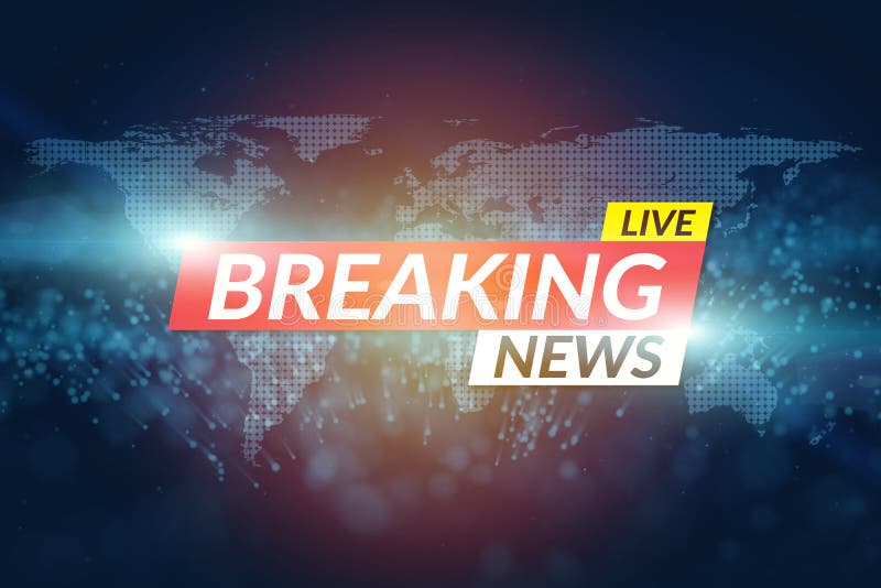 Background screen saver on breaking news. Breaking news live template on digital world map background.