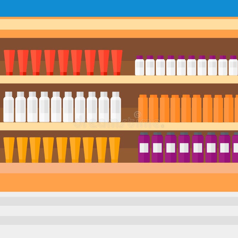 Background of Shelves in Supermarket with Toiletry. Stock Vector - Illustration of layout, market: 66625617 Background of Shelves in Supermarket with Toiletry. Stock Vector - Illustration of layout, market: 66625617
