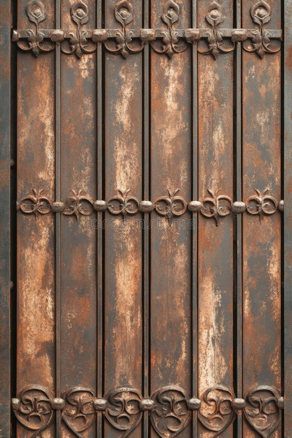 Ornate Gothic Pattern featuring antiquated ironwork with rich textures and detailed craftsmanship stock illustration