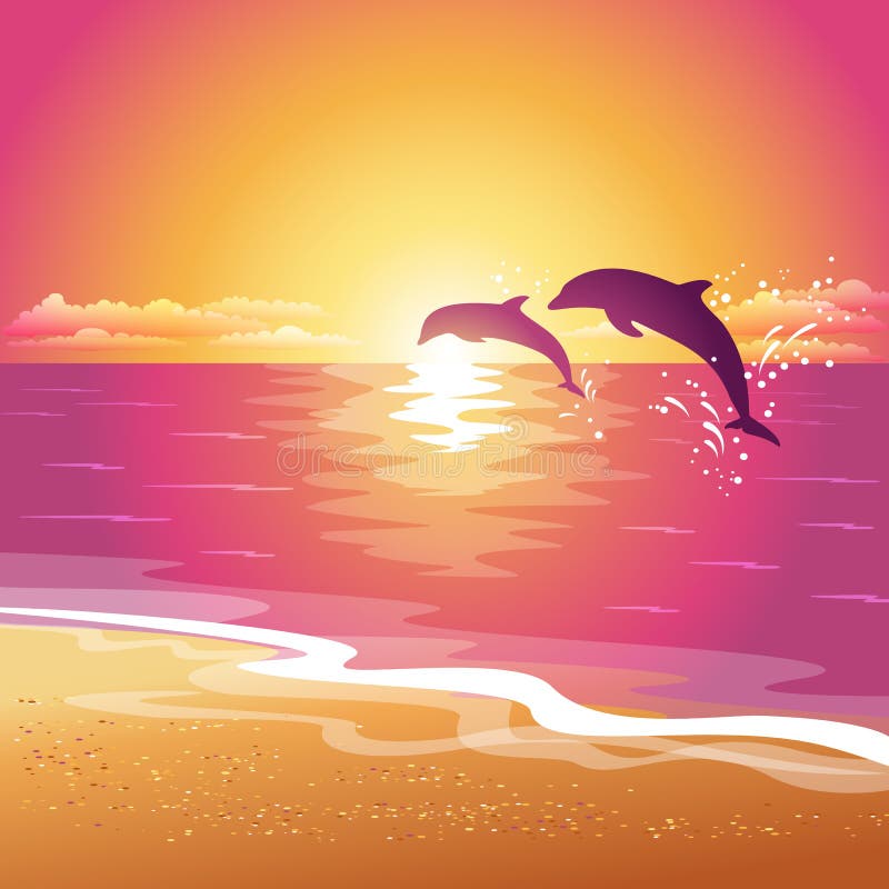 Sunrise Dolphins  Dolphins Wallpaper ID 1760969  Desktop Nexus Animals   Dolphin art Dolphins Landscape paintings