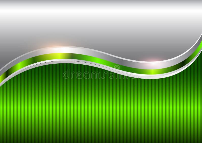 Metallic Silver Stripes On Green Background Stock Vector - Illustration
