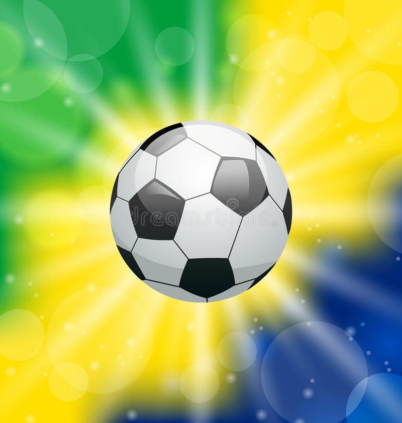Background With Soccer Ball, For Brazil 2014 Stock Vector