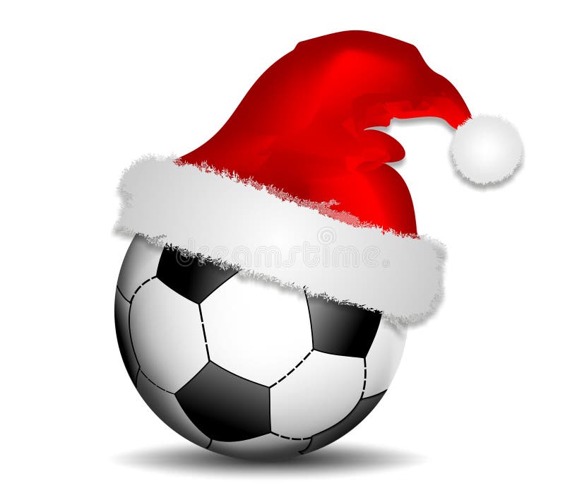 Soccer Ball with Christmas Hat
