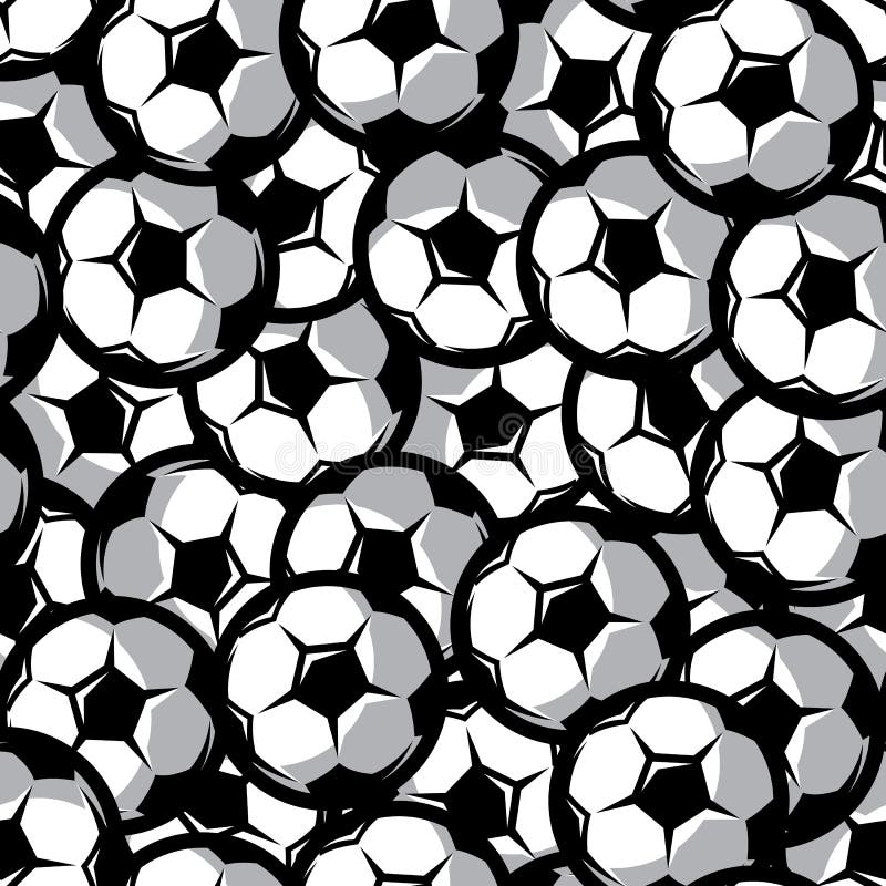 Background with soccer balls. Seamless vector pattern