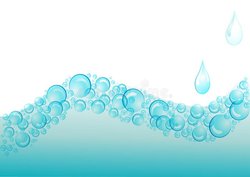 Background with spume and drop of water