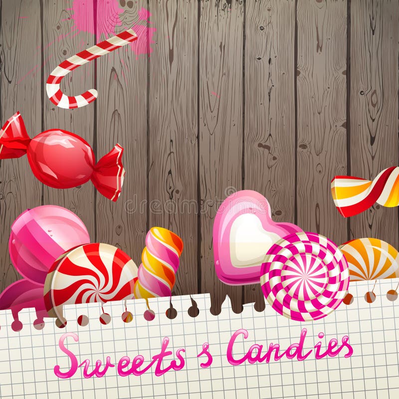 Background with sweets and candies