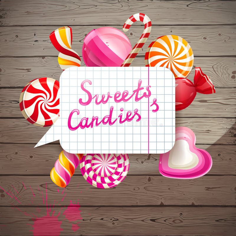 Background with sweets and candies