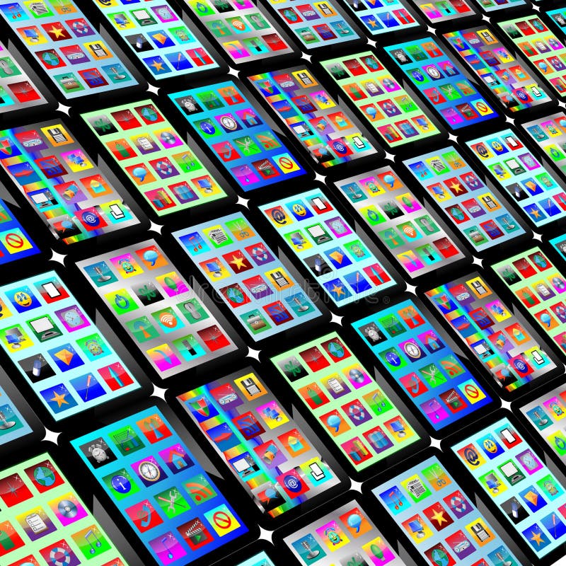 Background from tablets stock illustration. Illustration of bubble