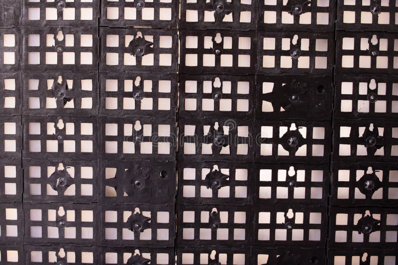 Background or texture of black plastic mesh royalty free stock images