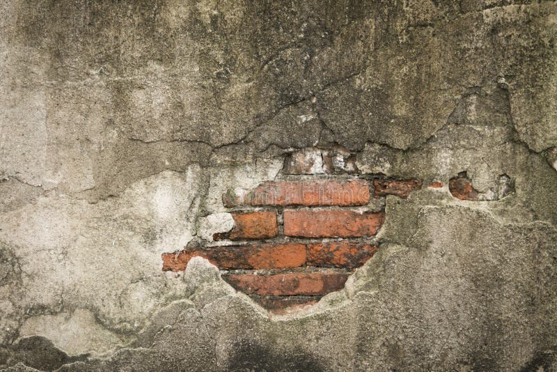 Background and texture of crack cement and brick wall. stock photos